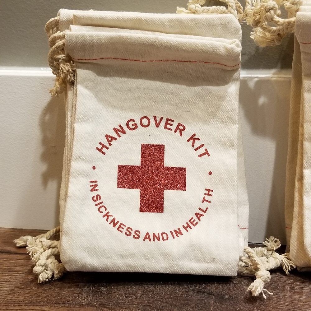 20 Drawstring Hangover Kit Bag Wedding Favors